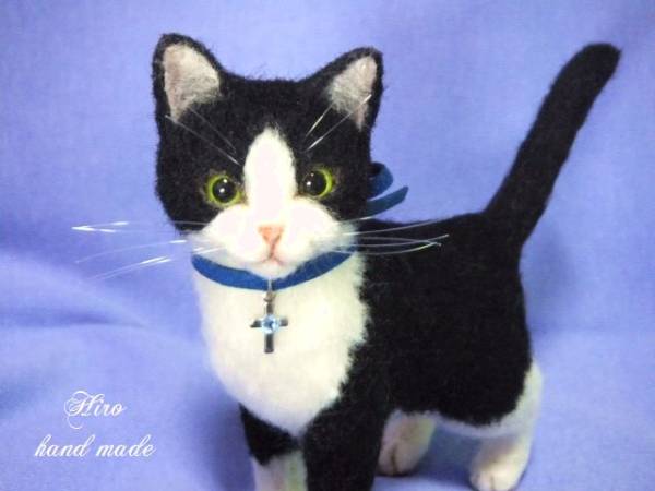 *ハチワレ 猫*羊毛フェルト ハンドメイド ぬいぐるみ ミニチュア
