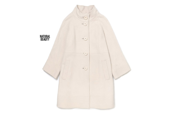 美品★ナチュラルビューティー★お洒落！カシミア混コートW271