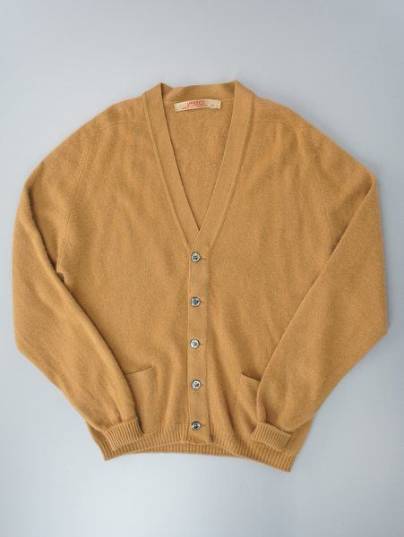 F2633スコットランド製*イエーガー*カシミア/ニットカーディガン