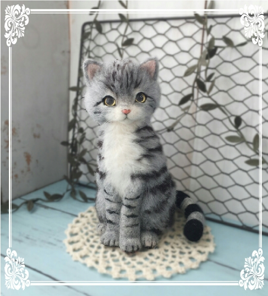 ☆koyaami☆アメショー猫　羊毛フェルト　ハンドメイド☆