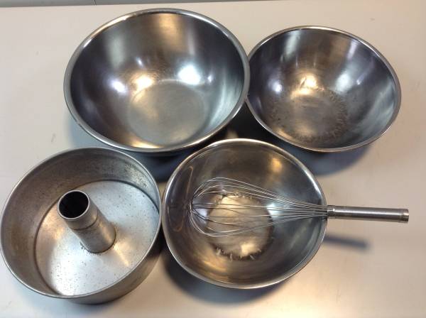 中古　製菓用品　ステンレスボウル⑤点セット　ケーキ作り