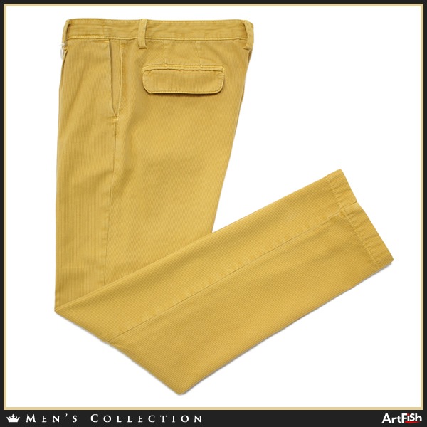 1円massimo alba★黄染 織柄カシミヤ混 美脚パンツr1051*s48新品