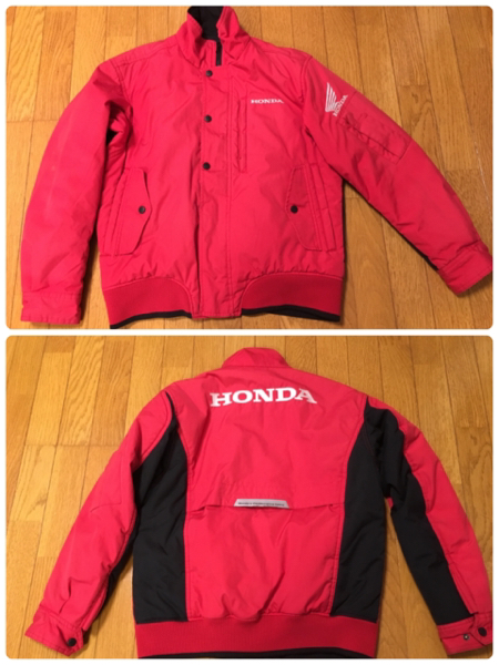 【美品】HONDA(ホンダ)中綿ジャケット ホンダHONDA中綿入り ジャンバージャケットM刺繍 アパレル ジャンパー