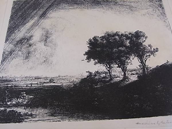 銅版画】自然風景画 エッチング 作者不明 画像は 【公式通販】