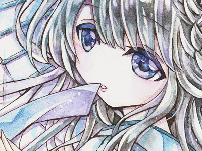 オリジナル イラスト「涙雨」 - 手描きイラスト 「涙雨」 illustration