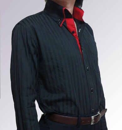 二重襟のドレスシャツ