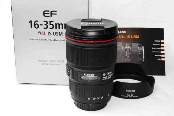 新品級】 キヤノン CANON EF 16-35mm F4 L IS USM 元箱付 キヤノン