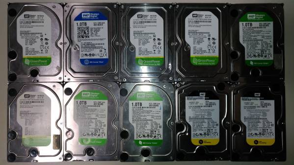 【WESTERN DIGITAL】【HDD】【1TB】【10台セット】WD10EARS他