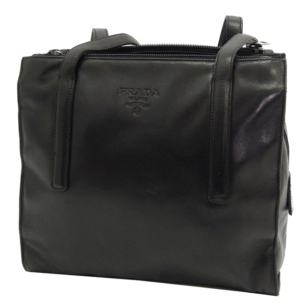 【中古】PRADA(プラダ)上質 ラムレザー ショルダーバッグ