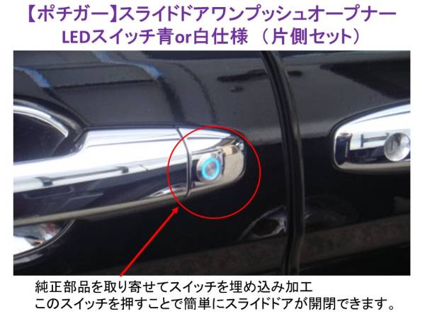 ➀ ステップワゴン RP 車内用ワンプッシュオープナー ウチガー 黒/青