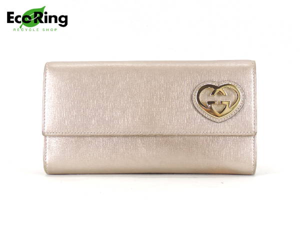 GUCCI 長財布 グッチ - GG 茶色 GGキャンバス ジャガード ハート
