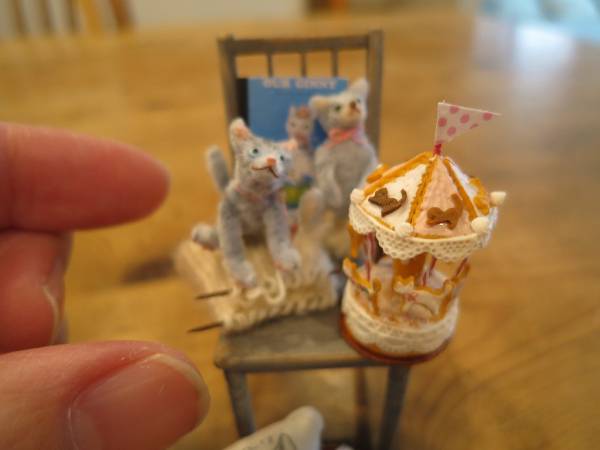＊handmade・ミニチュア*kitten&merrygoround cake*set＊子猫