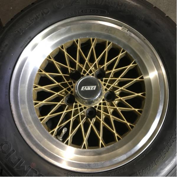 ☆ ゴールドメッシュ 14インチ PCD114.3 エンケイ ENKEI メッシュ ゴールド 旧車 14インチホイール(社外品