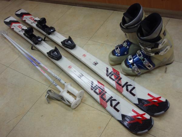 #WAX済!!【VOLKL】大人スキー4点セット(板163/靴26/ス115)#600
