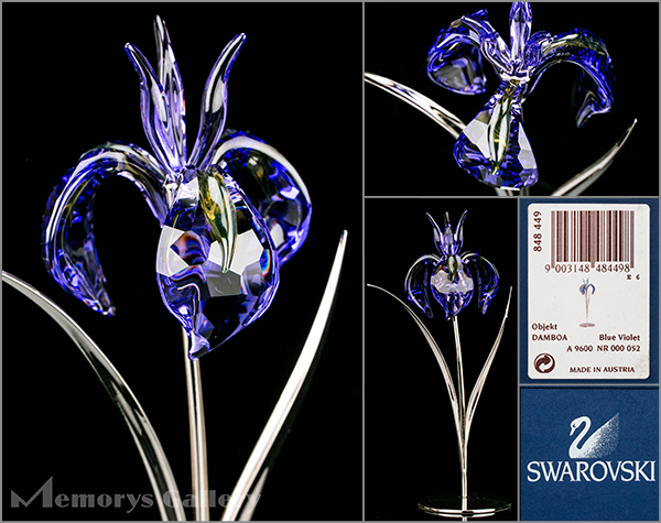 【雅】スワロフスキー クリスタル「アヤメBlue Ｖiolet 」保証