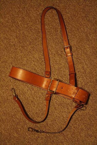 日本海軍　略刀帯　斜革　サムブラウンベルト　中田商店