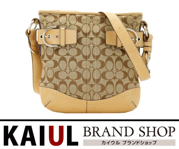コーチ シグネチャー ショルダーバッグ 2WAY 斜め掛け ベージュ COACH 