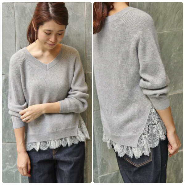 IENA（イエナ）の「Vネック両畦 裾レースプルオーバー◇（）」 - WEAR
