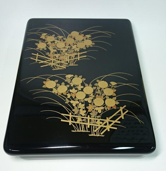お買得☆平安象彦　花文蒔絵　手文庫　漆器