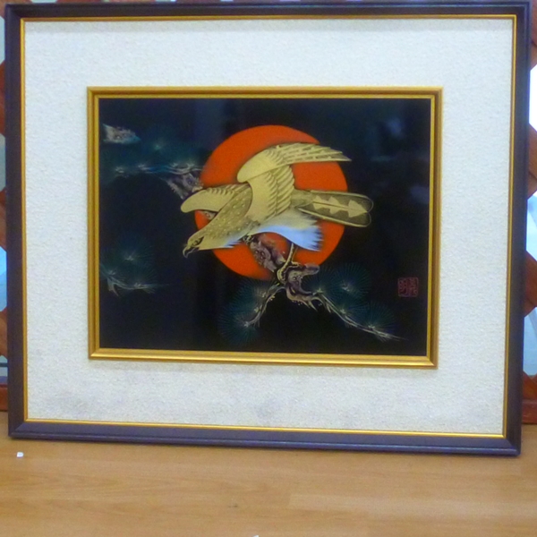 hc452 輪島塗 日展作家 松井義明 沈金蒔絵