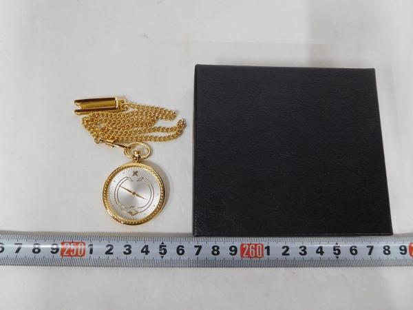 B00578 慶応連合三田会大会 塾創立136年 クォーツ 懐中時計 箱