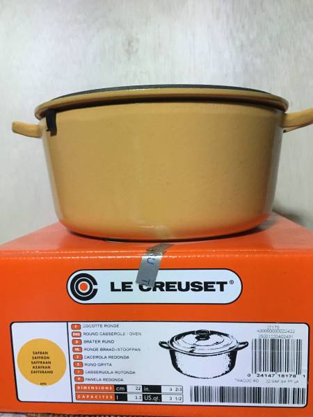 LE CREUSET ルクルーゼ　ココットロンド　22㎝　イエロー　未使用品 ル・クルーゼ ココットロンド 22㎝ イエロー 未使用品 ココット