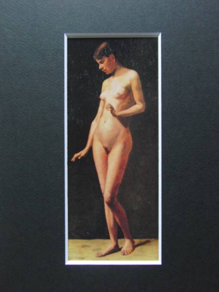 百武兼行、裸婦、希少画集画、高級額装付