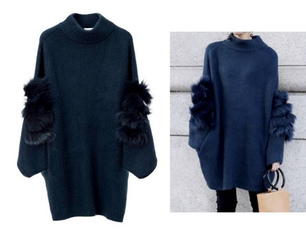 今期完売 新品 16aw machatt ファー タートルニット ロング丈