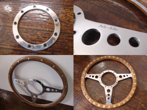 ★Moto-Lita モトリタ ウッド 旧ミニ ローバー クラシック ミニ ハンドル ステアリング リング付き 33パイ イノチェンティー フラット★