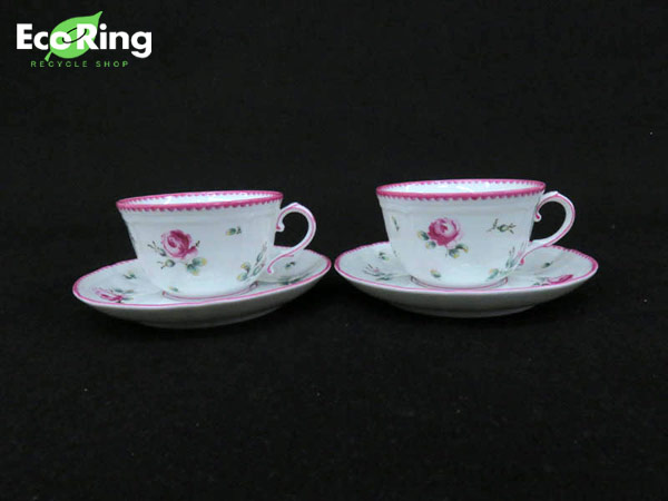 ●1円 美品 リチャードジノリ アンティックローズ カップ＆ソーサー 計2客 セット HE163
