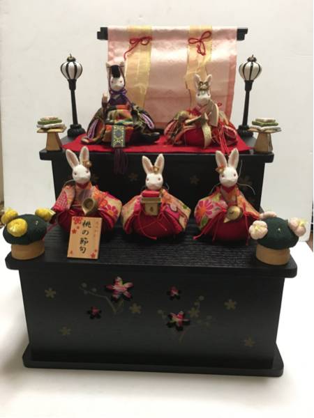 株 ナガヤ オルゴール付き ひな人形 花みやび 桃の節句 桜舞う 猫舎