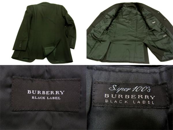 ○高級○バーバリーブラックレーベル 秋冬物 シングルスーツ 羊毛 ラムウール SUPER100'S ブラック 黒 メンズ Sサイズ Mサイズ BURBERRY