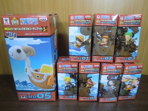 ワンピース コレクタブルフィギュア　ミニメリー号 ATTACK　全7種 + MEGA vol.5 ミニメリー号 セット
