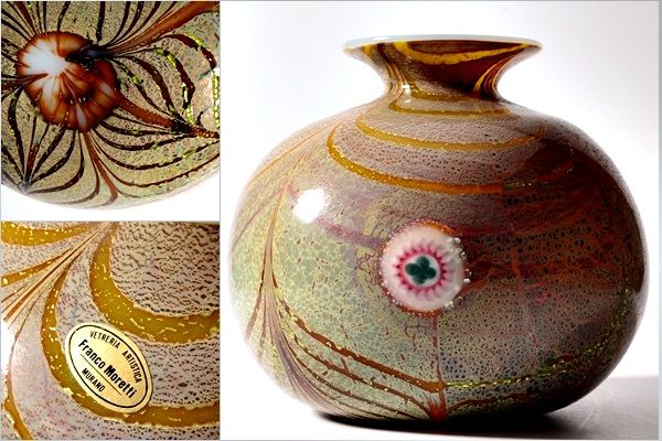 ベネチアンガラス ムラーノ フラワーベース 花瓶■o27