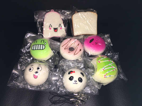 【新品】スクイーズ★8個セット★もちもち★ふわふわ★食品サンプル★ドーナツ★パン★ぱんだ★即決_1