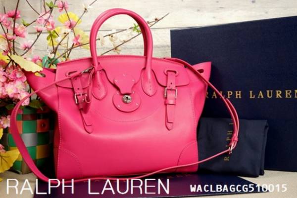 R8 Ricky 本物 /ラルフローレンRalph Lauren R8/ソフト Ricky ハンドバッグ/本革レザー/可愛いブライト ピンク(かばん、バッグ ...