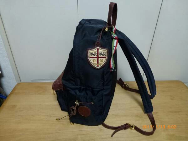 【Orobianco】 オロビアンコ リュック ナイロン×レザー ネイビー×ブラウン☆