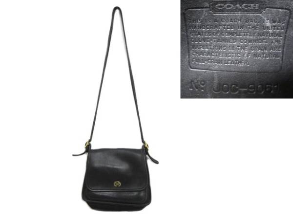 オールド COACH コーチ レザー ショルダーバッグ 黒 牛革 COACH - 美品 