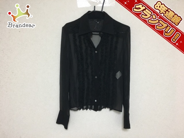 お買い得，安い グッチ 長袖シャツブラウス 40 レディース 黒 フリル/シースルー(長袖シャツ)｜売買されたオークション情報、yahooの商品情報をアーカイブ公開 - オークファン 女性用