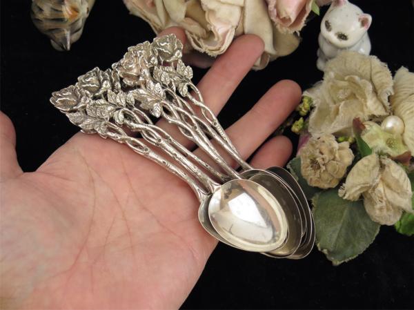 835 SILVER 純銀無垢 西洋アンティーク ドイツ ヒルデスハイムローズ