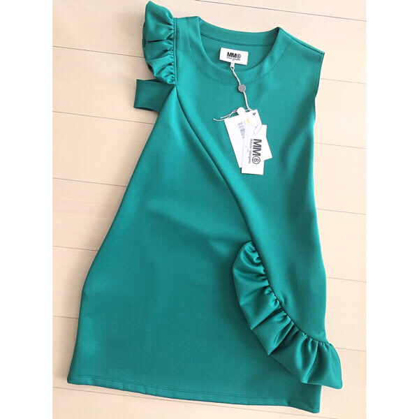 ◆新品タグ付き◆MM6 メゾン マルタン マルジェラ フリル アシンメトリー ダイバー素材 ワンピース