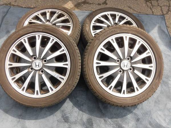 タイヤ屋165/55R15ホンダアルミ付き４本　　本州送料込み　E^0334