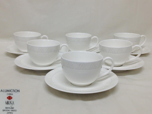 ミカサ MIKASA】カップ＆ソーサー6客セット ALUMICRON CHINA