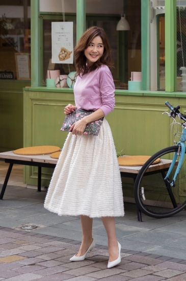 ＊OBLI (オブリ)＊Fringe Skirt フリンジスカート ＊ メディロス希代美さんプロデュース ＊ Drawer ドゥロワー FLARE SKIRT フレアスカート