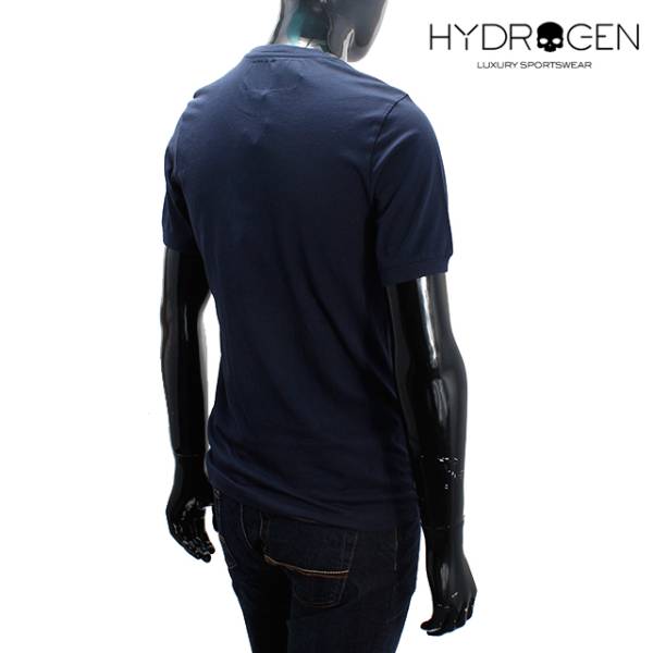 ★新品 本物 送料込 即日発送 HYDROGEN メンズ スター＆スカル Tシャツ ネイビー Sサイズ★