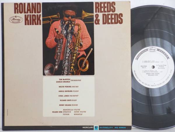 完全 オリジナル【白プロモ 高音質】MONO 深溝 初回 ROLAND KIRK Reeds & deeds US盤 モノラル VIRGIL JONES HAROLD MABERN BENNY GOLSON