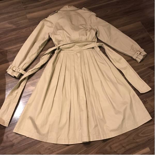 ZARA ロングトレンチ ギャザー プリーツ ドレストレンチ トレンチコート スプリングコート ロング S 7号 36 ワンピース