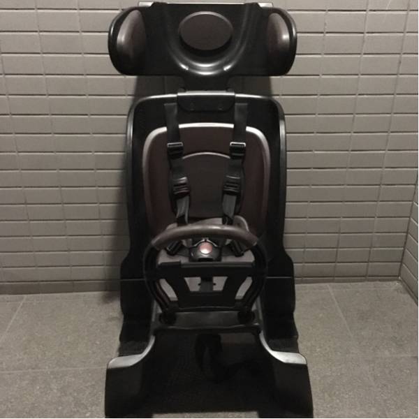 ブリジストン 自転車 チャイルドシート リアシート ベルト新品交換済み 茶×黒 ブラウン×ブラック