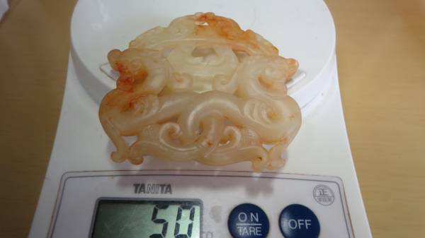 中国美術 中国古玩 古玉 白玉 翡翠 獅子型 重50ｇ本物保証 美品