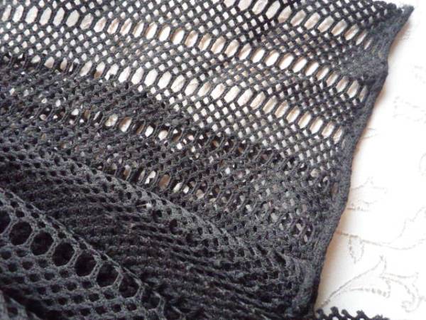 ◆黒ニットレース生地春夏用 未使用_1